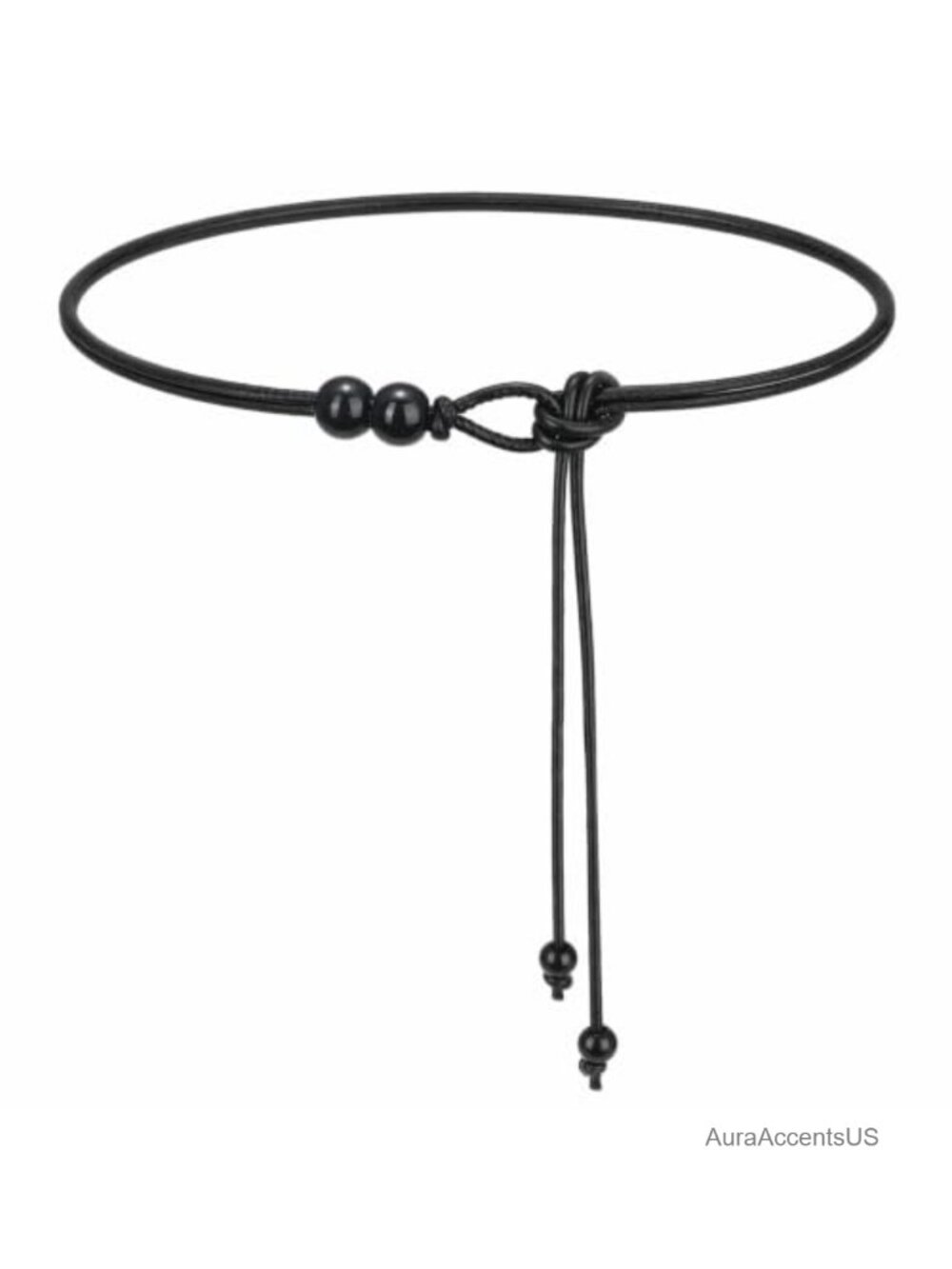 Women's Knotted Skinny PU Leather Waist Belt for Dresses, Boho Rope Tie Belt